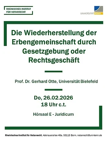 Die Wiederherstellung der Erbengemeinschaft durch Gesetzgebung oder Rechtsgeschäft